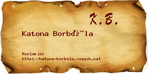 Katona Borbála névjegykártya